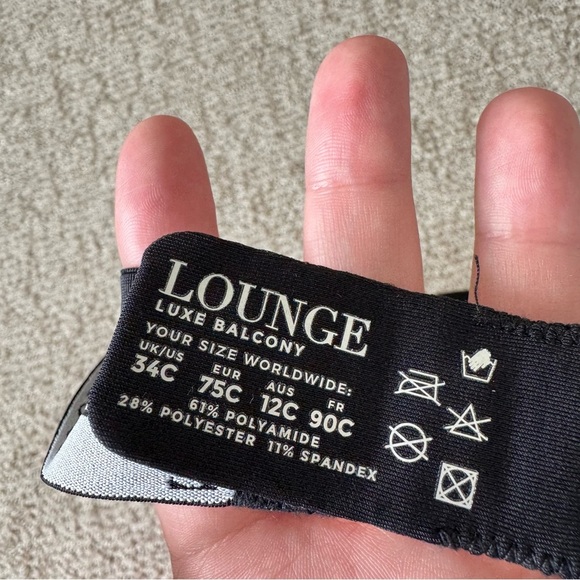 Lounge Luxe Balcony Black White Lace Bra 34C - Picture 3 of 3